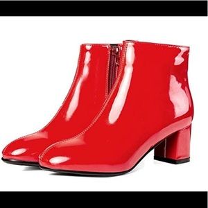 BRAND NEW Red Patent Leather Boots